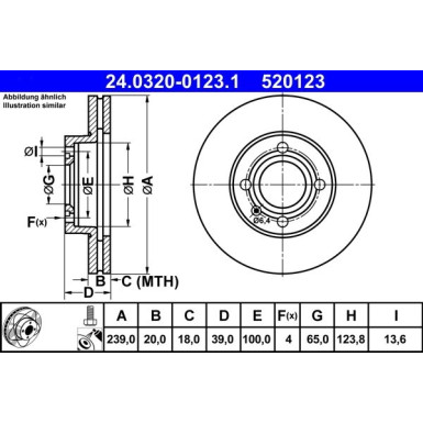 ATE Bremsscheibe PowerDisc 24.0320-0123.1