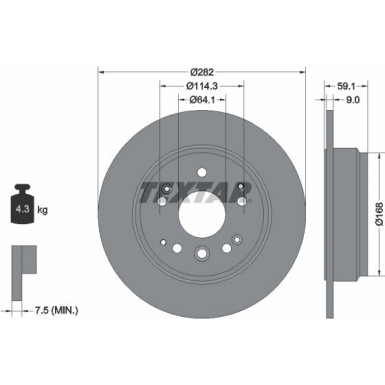 Textar | Bremsscheibe | 92261703