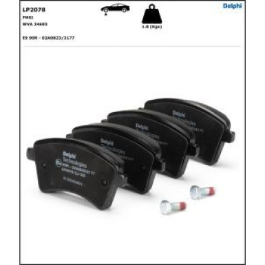 Delphi Bremsbelagsatz, Scheibenbremse LP2078