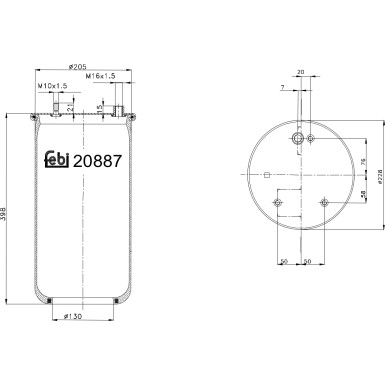 FEBI BILSTEIN 20887 Federbalg, Luftfederung