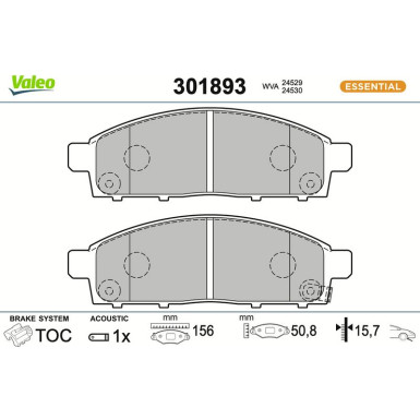 301893 Bremsbelagsatz, Scheibenbremse ESSENTIAL