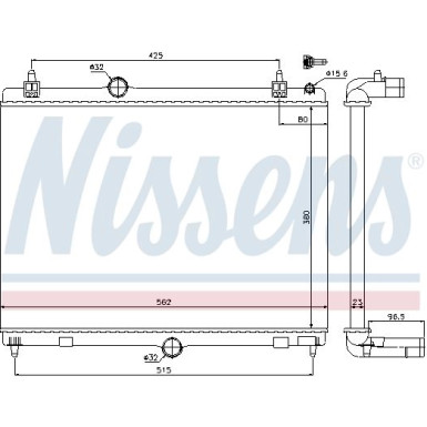 Nissens | Kühler, Motorkühlung | 636009