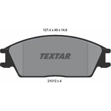 Textar | Bremsbelagsatz, Scheibenbremse | 2101204