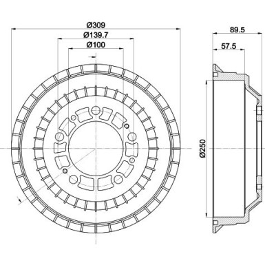 Hella | Bremstrommel | 8DT 355 301-991
