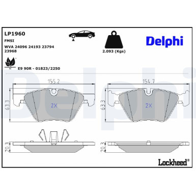 LP1960 Bremsbelagsatz, Scheibenbremse