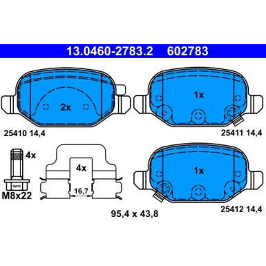 ATE | Bremsensatz, Scheibenbremse | 13.0460-2783.2, 24.0111-0119.1