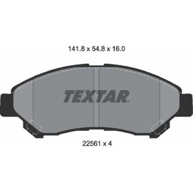 Textar | Bremsbelagsatz, Scheibenbremse | 2256101