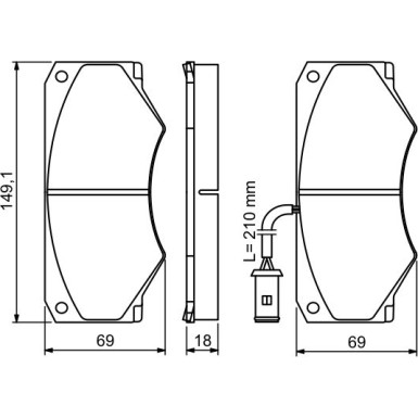 0 986 494 301 Bremsbelagsatz, Scheibenbremse