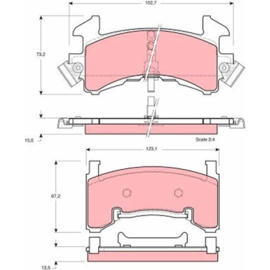 GDB1272 Bremsbelagsatz, Scheibenbremse
