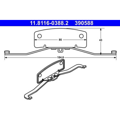ATE | Feder, Bremssattel | 11.8116-0388.2
