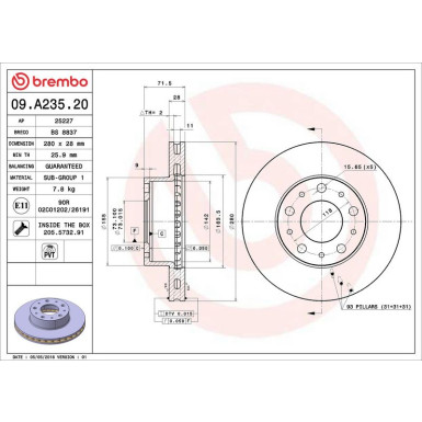 Brembo Bremsscheibe PRIME LINE 09.A235.20