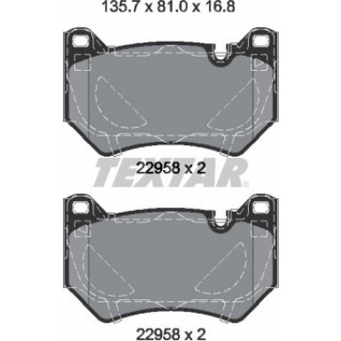 Textar Bremsbelagsatz, Scheibenbremse Q+ 2295801