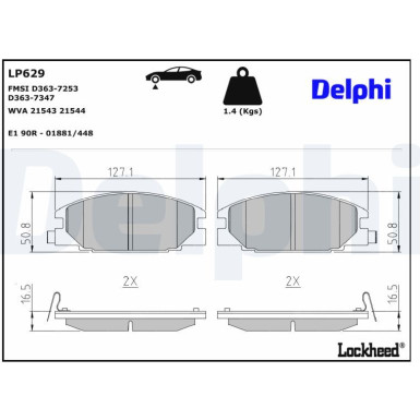 LP629 Bremsbelagsatz, Scheibenbremse