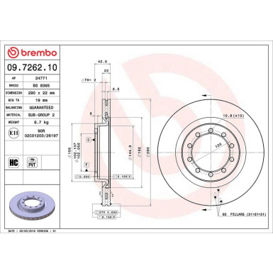 Brembo | Bremsscheibe | 09.7262.10