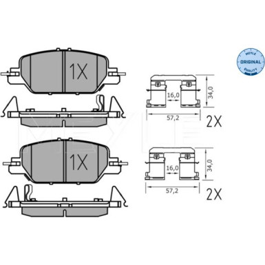 Meyle Bremsbelagsatz, Scheibenbremse MEYLE-ORIGINAL: True to OE 025 228 5216