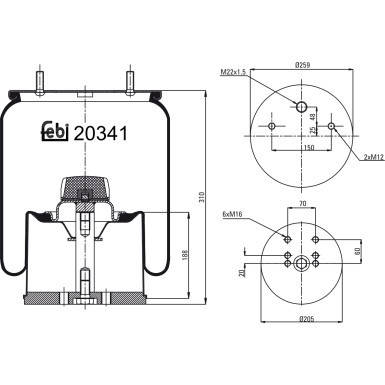 FEBI BILSTEIN 20341 Federbalg, Luftfederung
