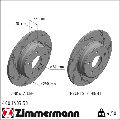 Zimmermann Bremsscheibe BLACK Z 400.1437.53 Zimmermann Bremsscheibe BLACK Z 400.1437.53
