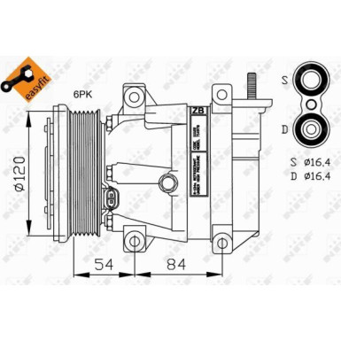 NRF Kompressor, Klimaanlage EASY FIT 32220