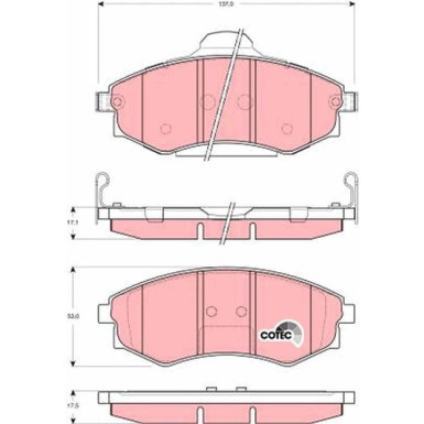 GDB3256 Bremsbelagsatz, Scheibenbremse COTEC