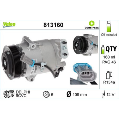 813160 Kompressor, Klimaanlage VALEO CORE-FLEX