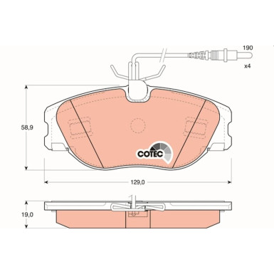 TRW Bremsbelagsatz, Scheibenbremse COTEC GDB1148