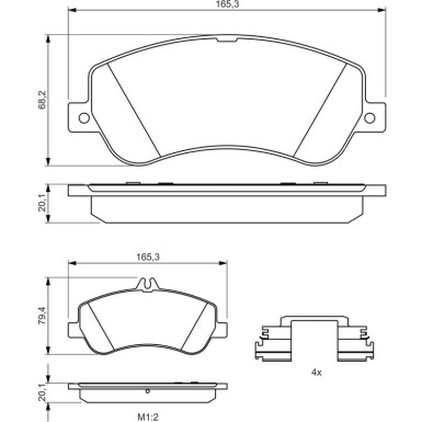 BOSCH Bremsbelagsatz, Scheibenbremse 0 986 494 648