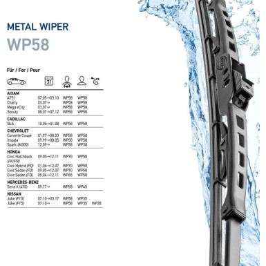 Hella Wischblatt Scheibenwischer Metal 9XW 178 878-231