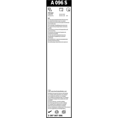 BOSCH A 096 S Scheibenwischer Aerotwin 3 397 007 096 BOSCH A 096 S Scheibenwischer Aerotwin 3 397 007 096