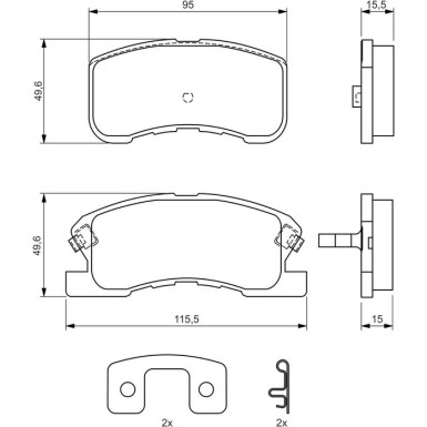 BOSCH Bremsbelagsatz, Scheibenbremse 0 986 424 697
