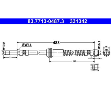ATE | Bremsschlauch | 83.7713-0487.3