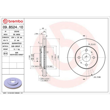 Brembo Bremsscheibe PRIME LINE 09.B524.10