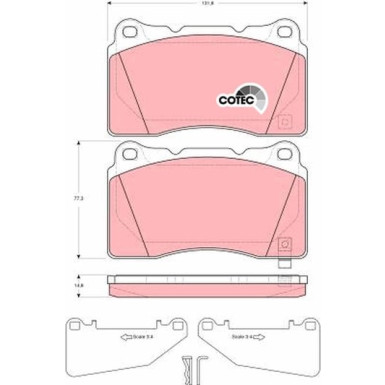 GDB3349 Bremsbelagsatz, Scheibenbremse COTEC