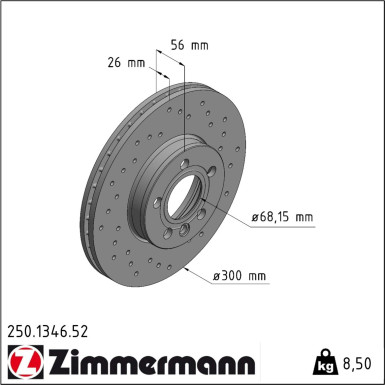 Zimmermann Bremsscheibe SPORT Z 250.1346.52