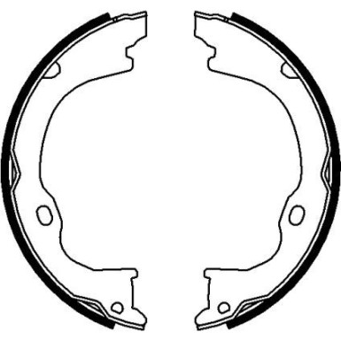 Hella | Bremsbackensatz, Feststellbremse | 8DA 355 050-911