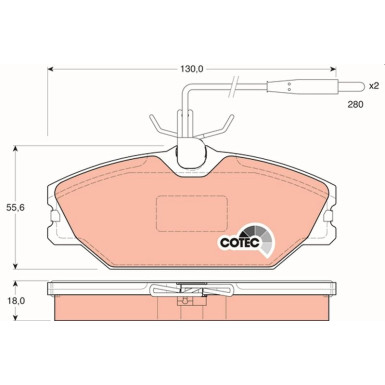 GDB1030 Bremsbelagsatz, Scheibenbremse COTEC