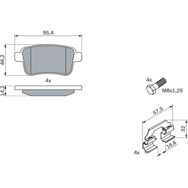 0 986 494 331 Bremsbelagsatz, Scheibenbremse