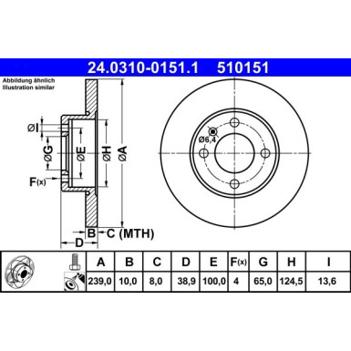 ATE | Bremsscheibe | 24.0310-0151.1