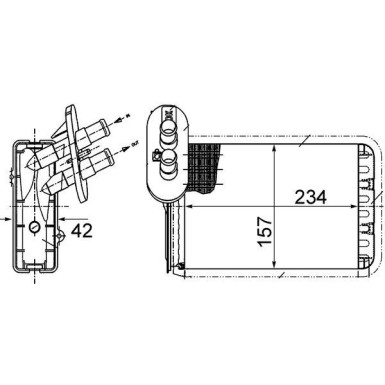 AH 164 000S Wärmetauscher, Innenraumheizung BEHR