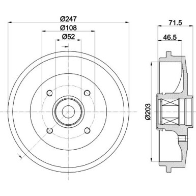 Hella | Bremstrommel | 8DT 355 302-781