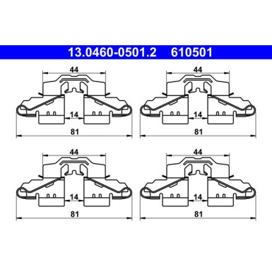 13.0460-0501.2 Zubehörsatz, Scheibenbremsbelag