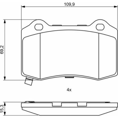 BOSCH Bremsbelagsatz, Scheibenbremse 0 986 494 708