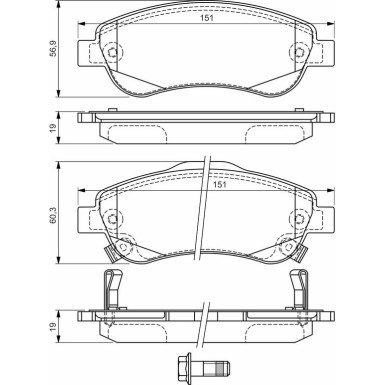 BOSCH Bremsbelagsatz, Scheibenbremse 0 986 494 379
