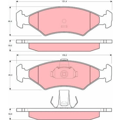 GDB1222 Bremsbelagsatz, Scheibenbremse