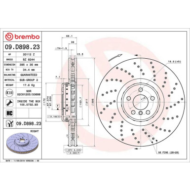 Brembo Bremsscheibe PRIME LINE - Composite 09.D898.23