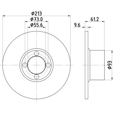 Hella | Bremsscheibe | 8DD 355 106-161