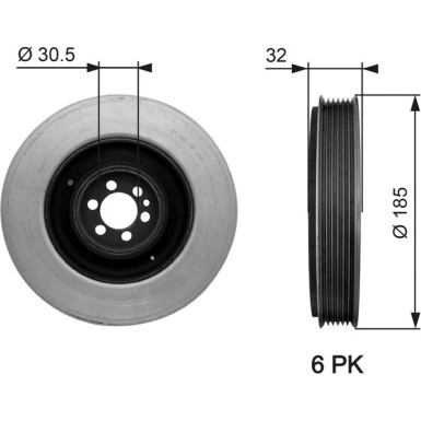 TVD1042 Riemenscheibe, Kurbelwelle DriveAlign™ TVD1042 Riemenscheibe, Kurbelwelle DriveAlign™