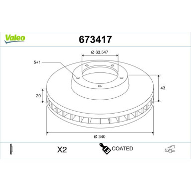 Valeo | Bremsscheibe | 673417