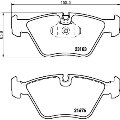 Hella | Bremsbelagsatz, Scheibenbremse | 8DB 355 009-001