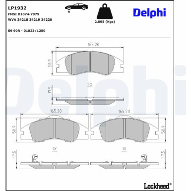 LP1932 Bremsbelagsatz, Scheibenbremse