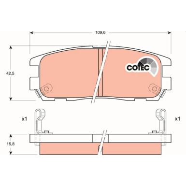 TRW Bremsbelagsatz, Scheibenbremse COTEC GDB1187